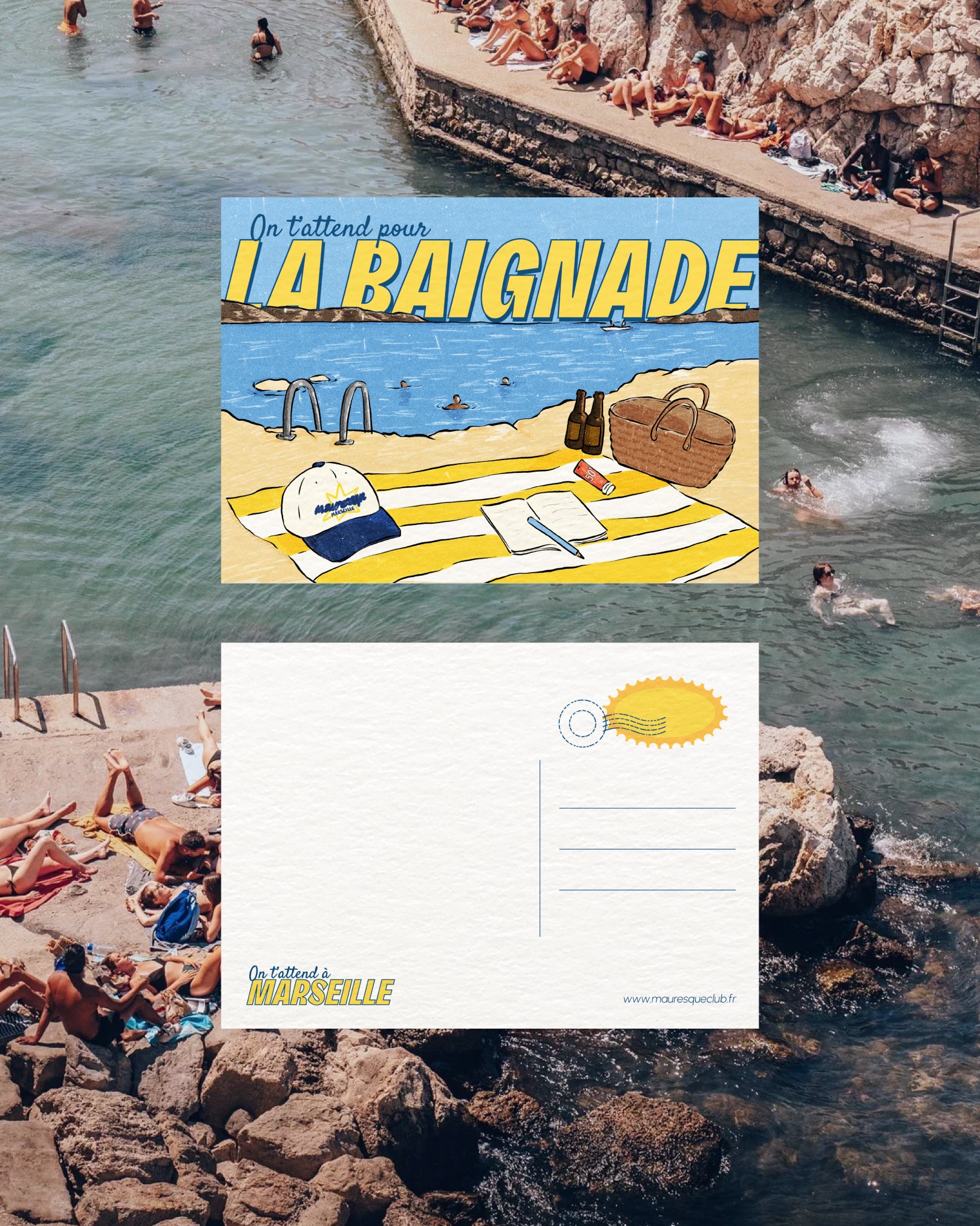 Carte postale - La baignade