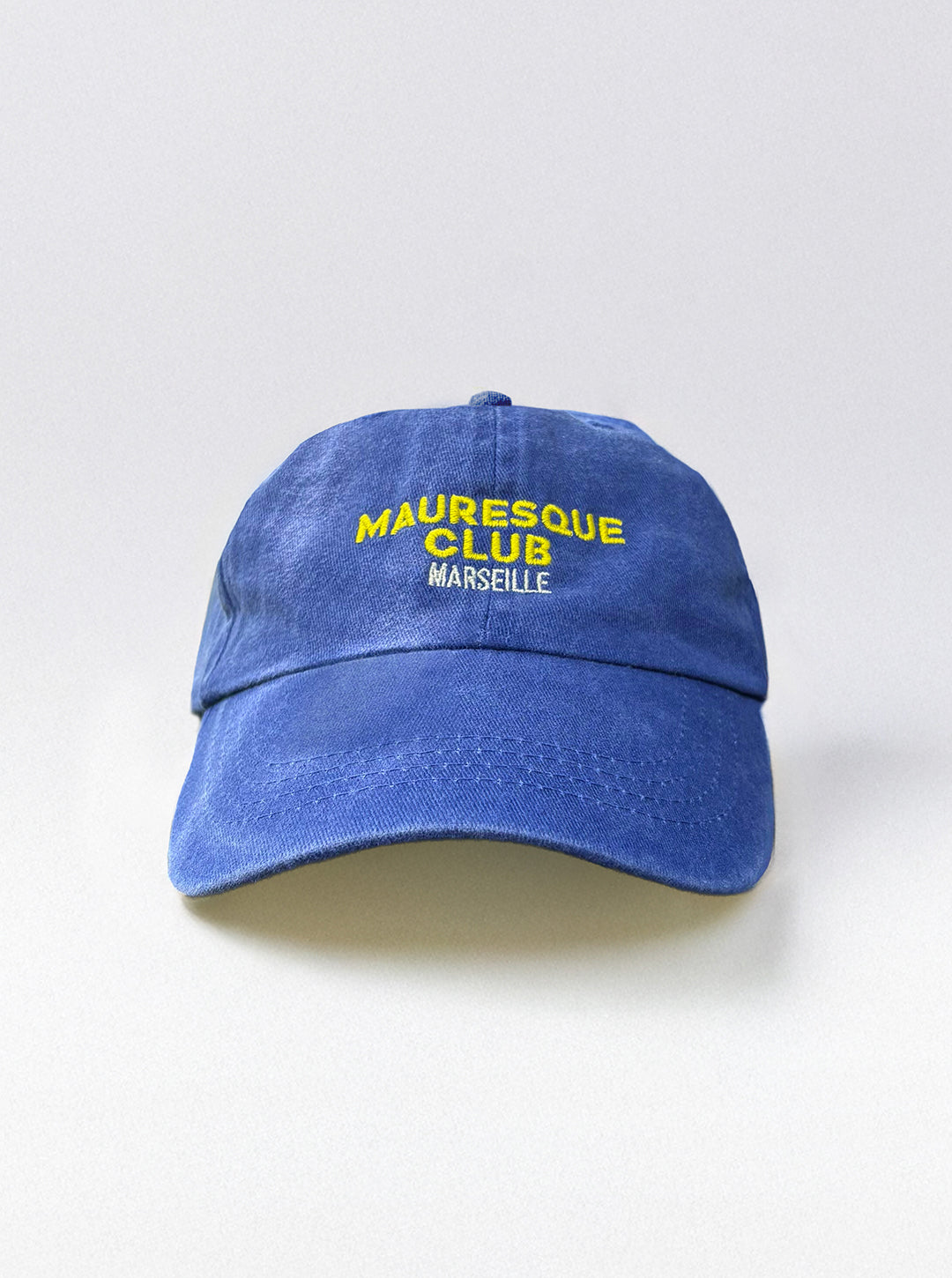 casquette bleu et jaune marseille brodé dans le sud de la france 
