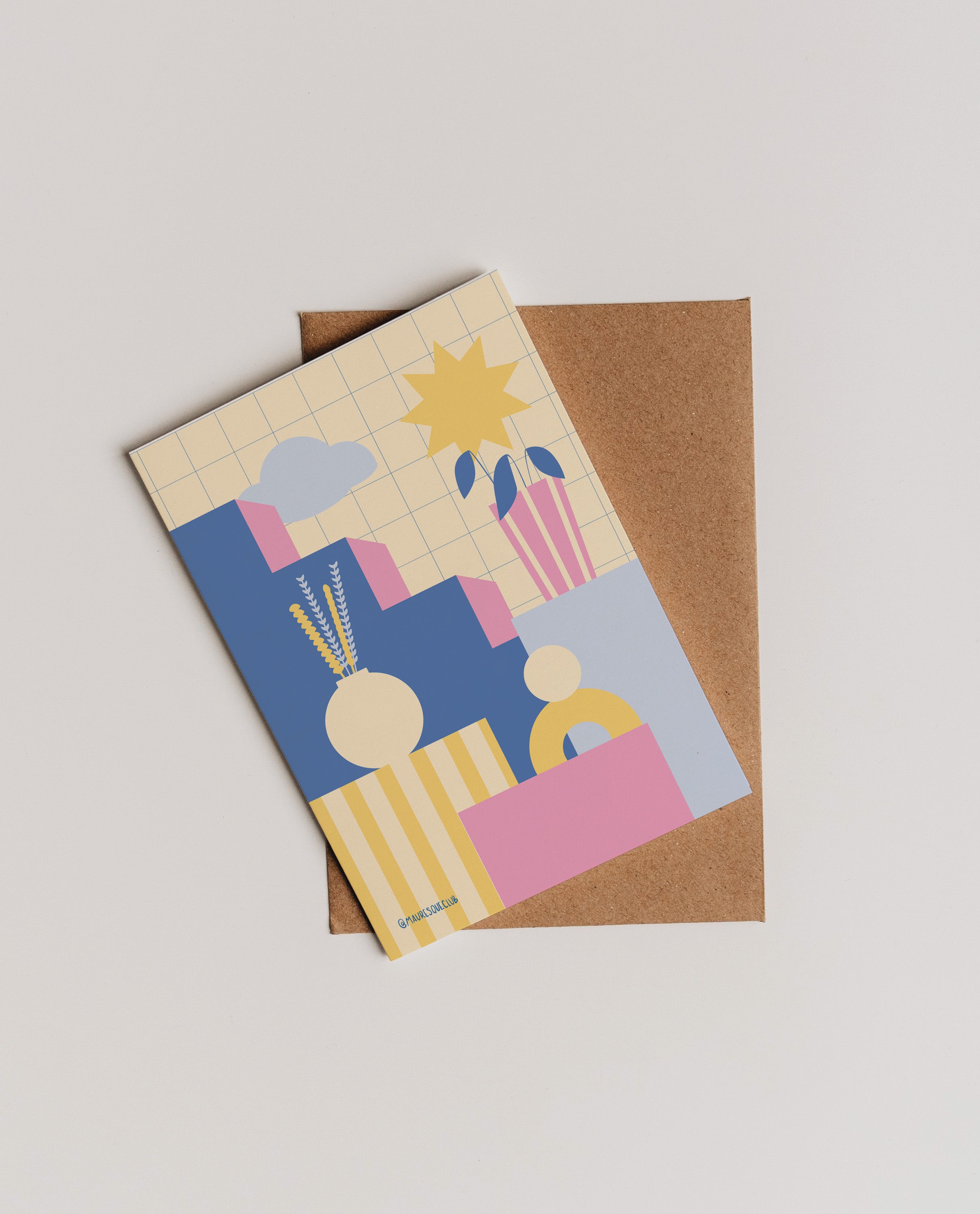 tirage A5 poster aux couleurs douces qui nous rappelle le sud