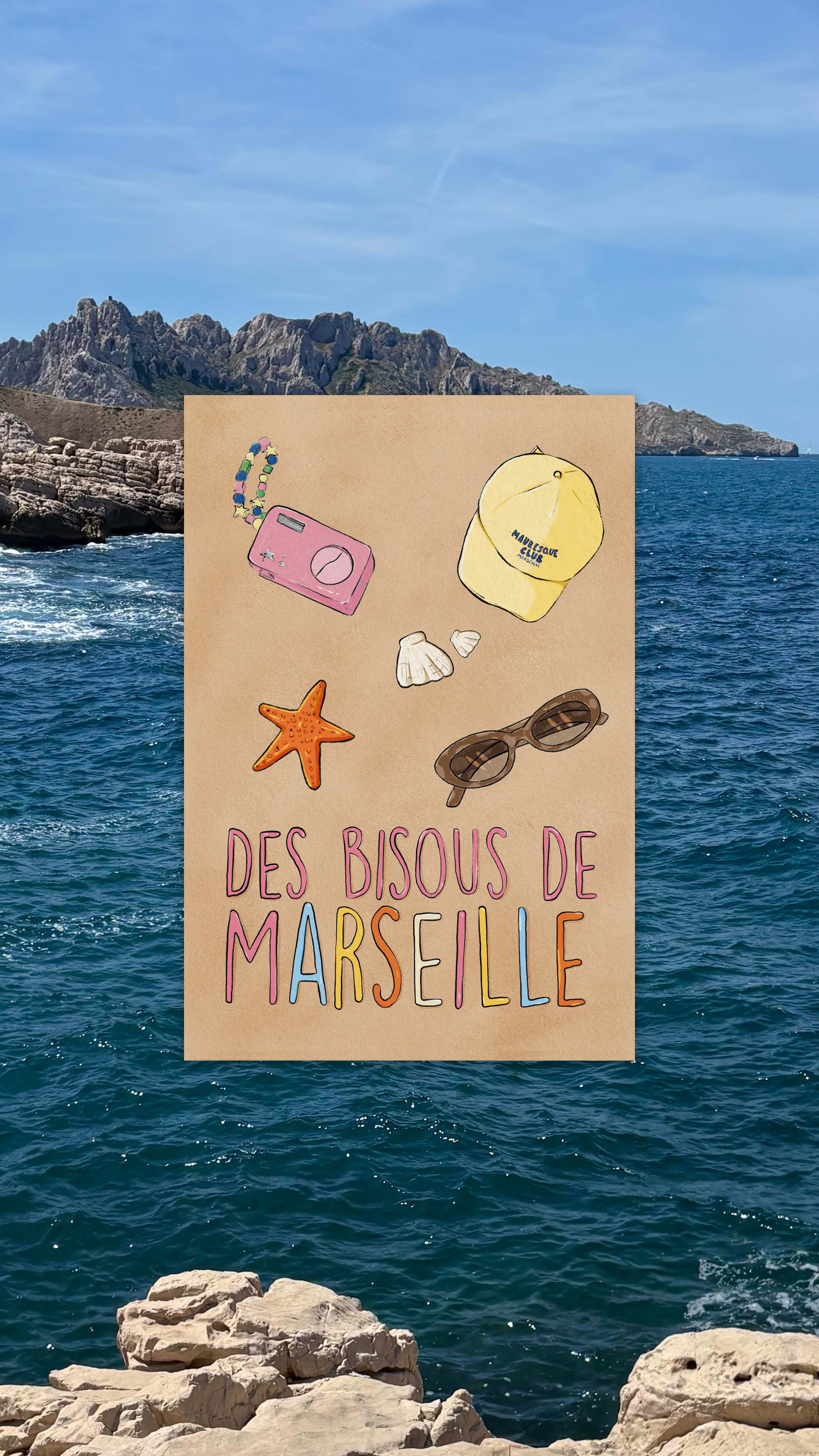 Carte postale - Bisous de Marseille