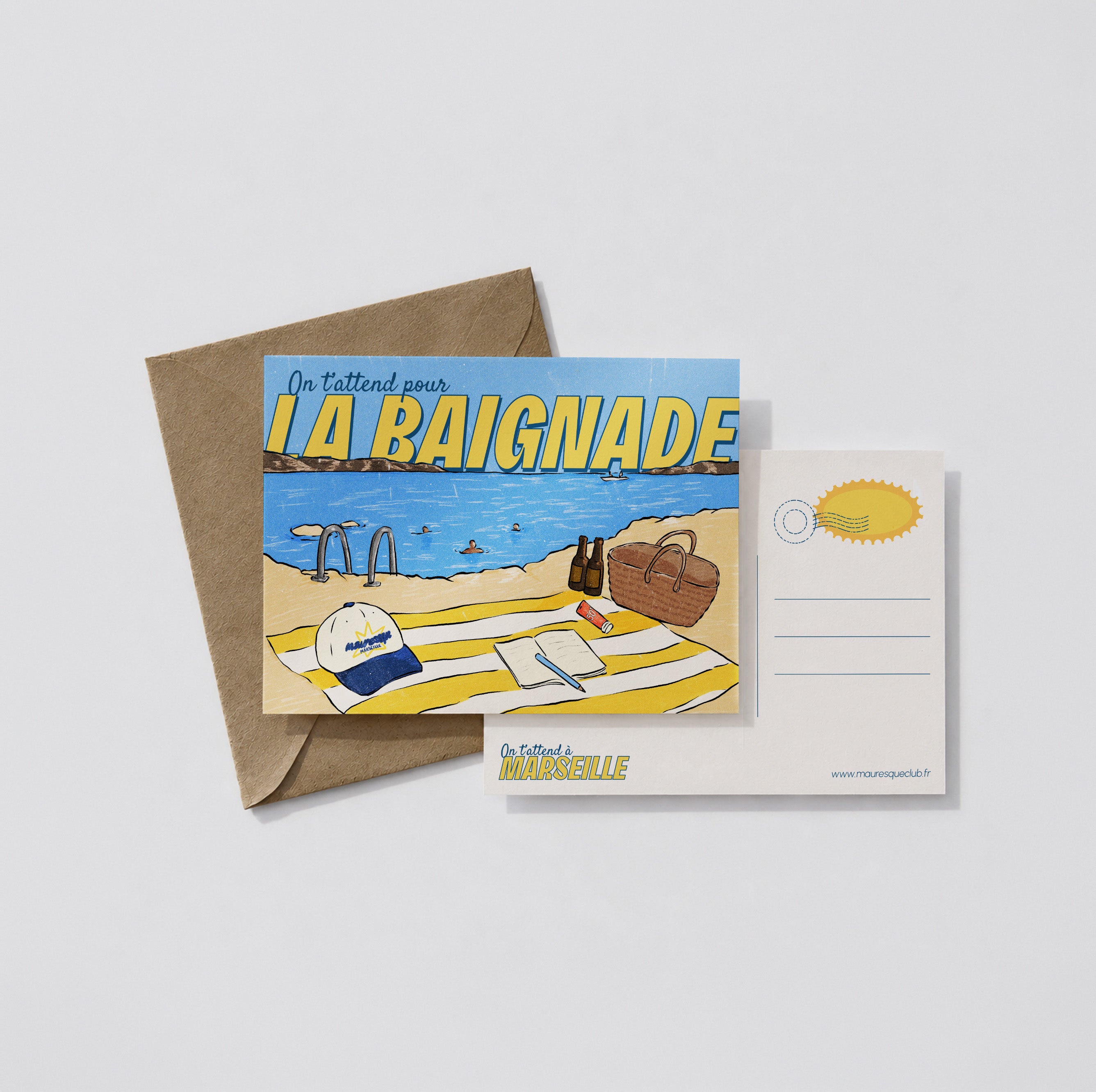 Carte postale - La baignade