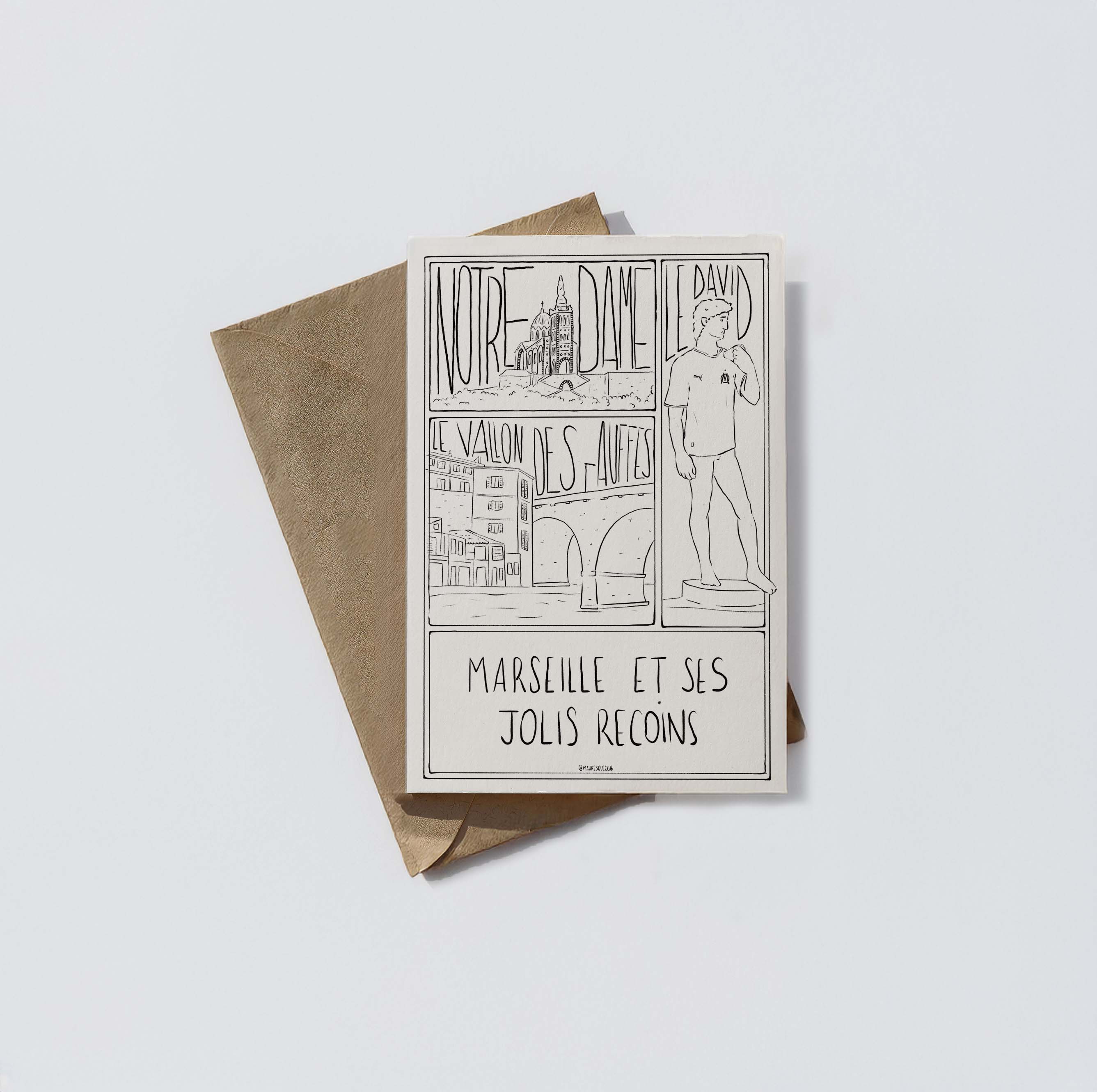 Carte postale à colorier - Marseille et ses recoins