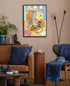 poster décoration sac de plage illustré avec le must have pour les plages du sud